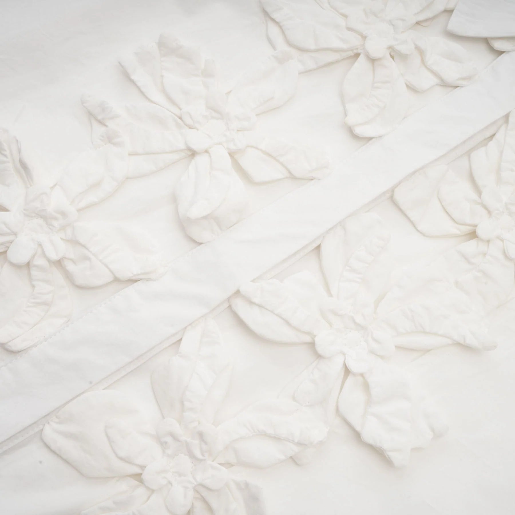 Sabrina Shirt White Floral 3D Cut Out Embellishment & Button Closure