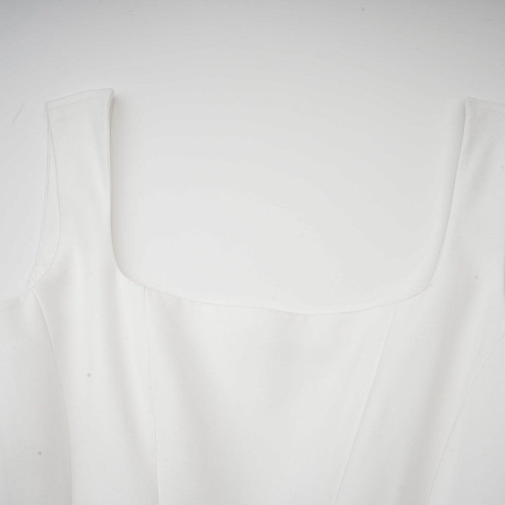 Sadie White Ankle - Length Corset Dress With Square Neckline