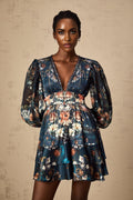 Sandra Mini Dress Blue Butterfly Crystal Embellished