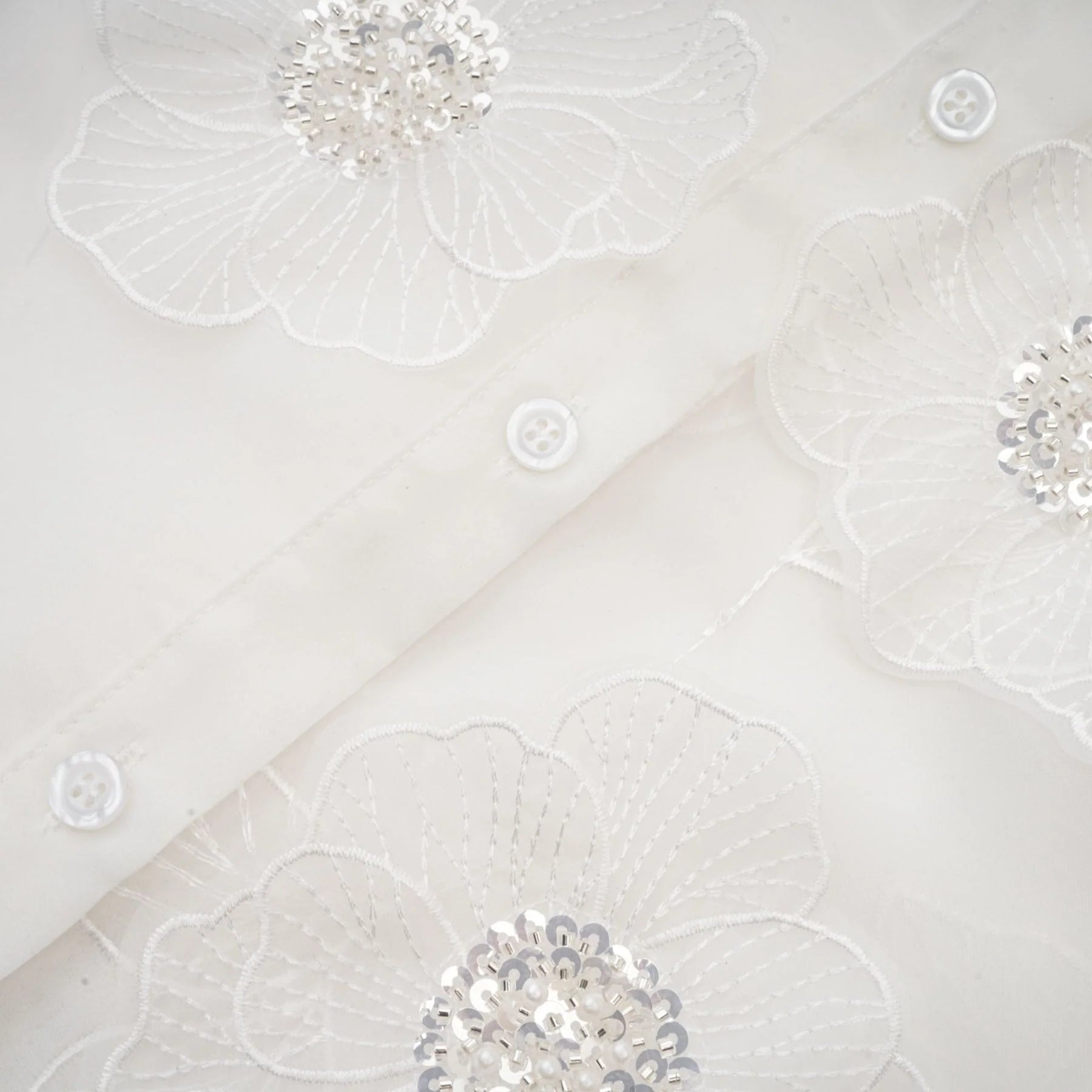 Sandra Shirt Sandra White Crystal Embellished Sheer Shirt
