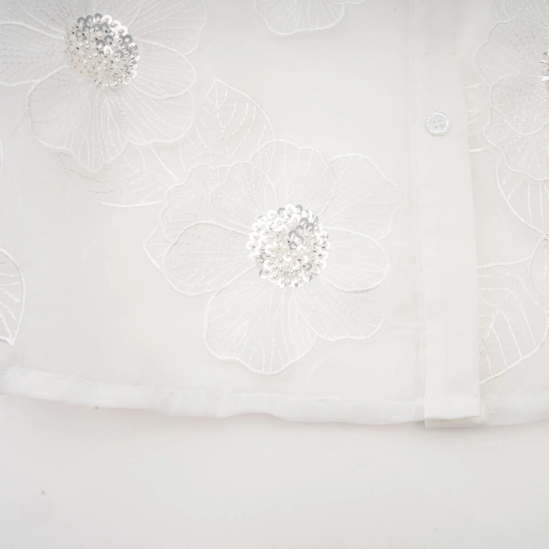 Sandra Shirt Sandra White Crystal Embellished Sheer Shirt