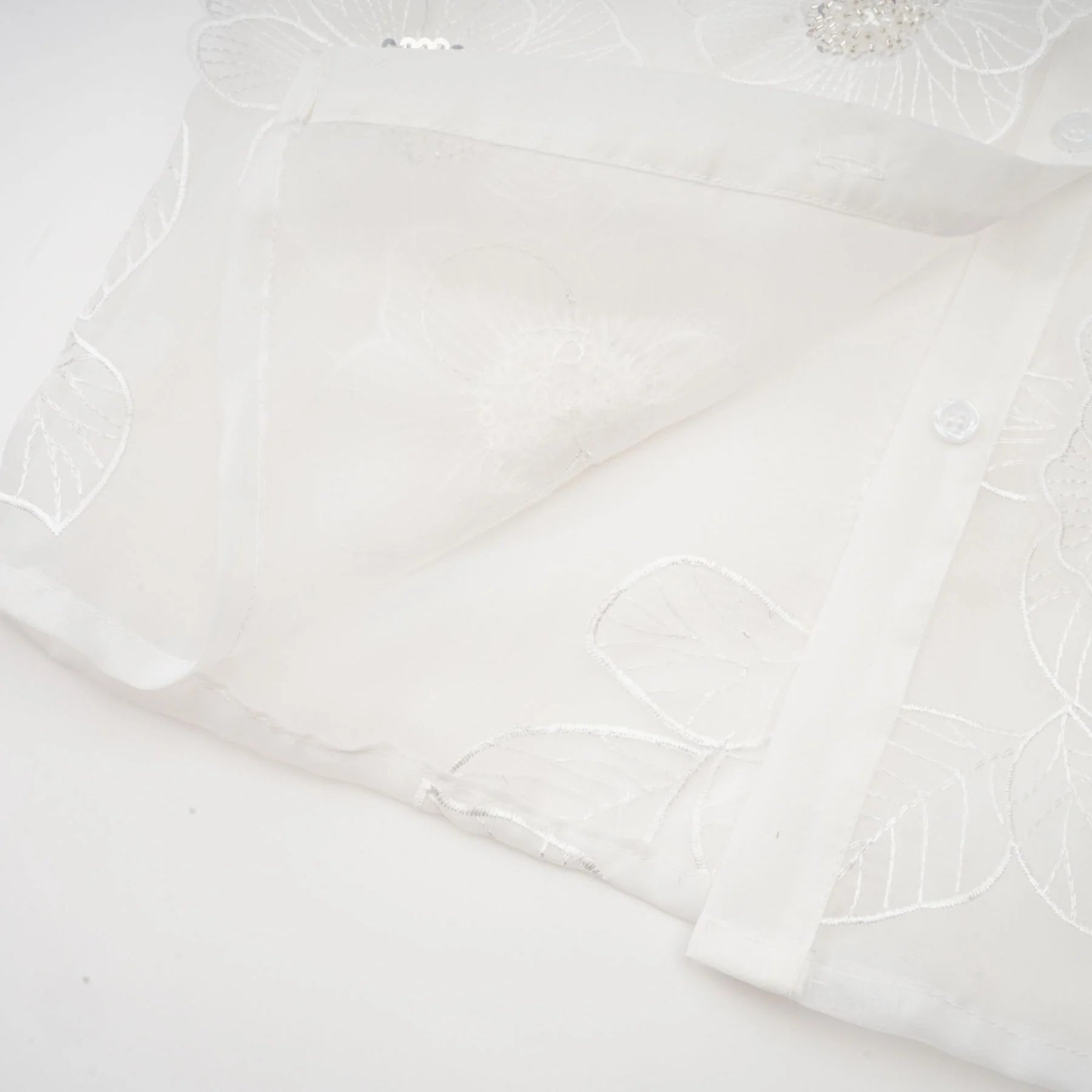 Sandra Shirt Sandra White Crystal Embellished Sheer Shirt