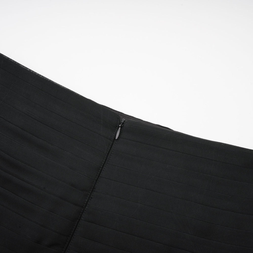 Santa Black Tulle Maxi Skirt With Pleats And Ruffled Hem
