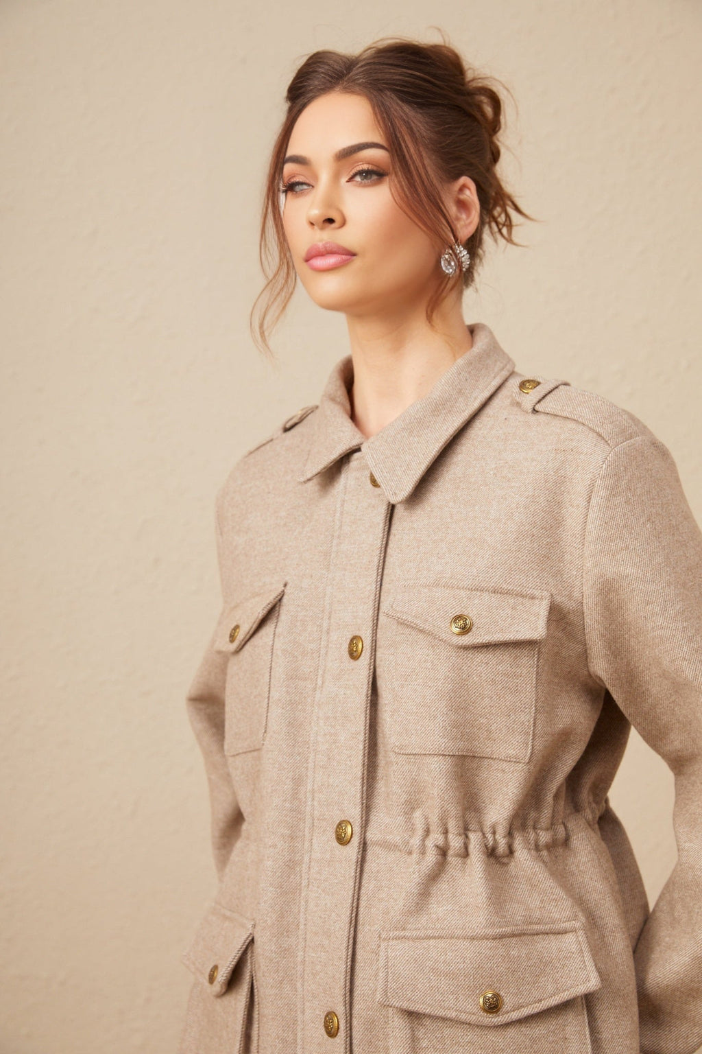 Santa Jacket & Culottes Khaki Twill Set