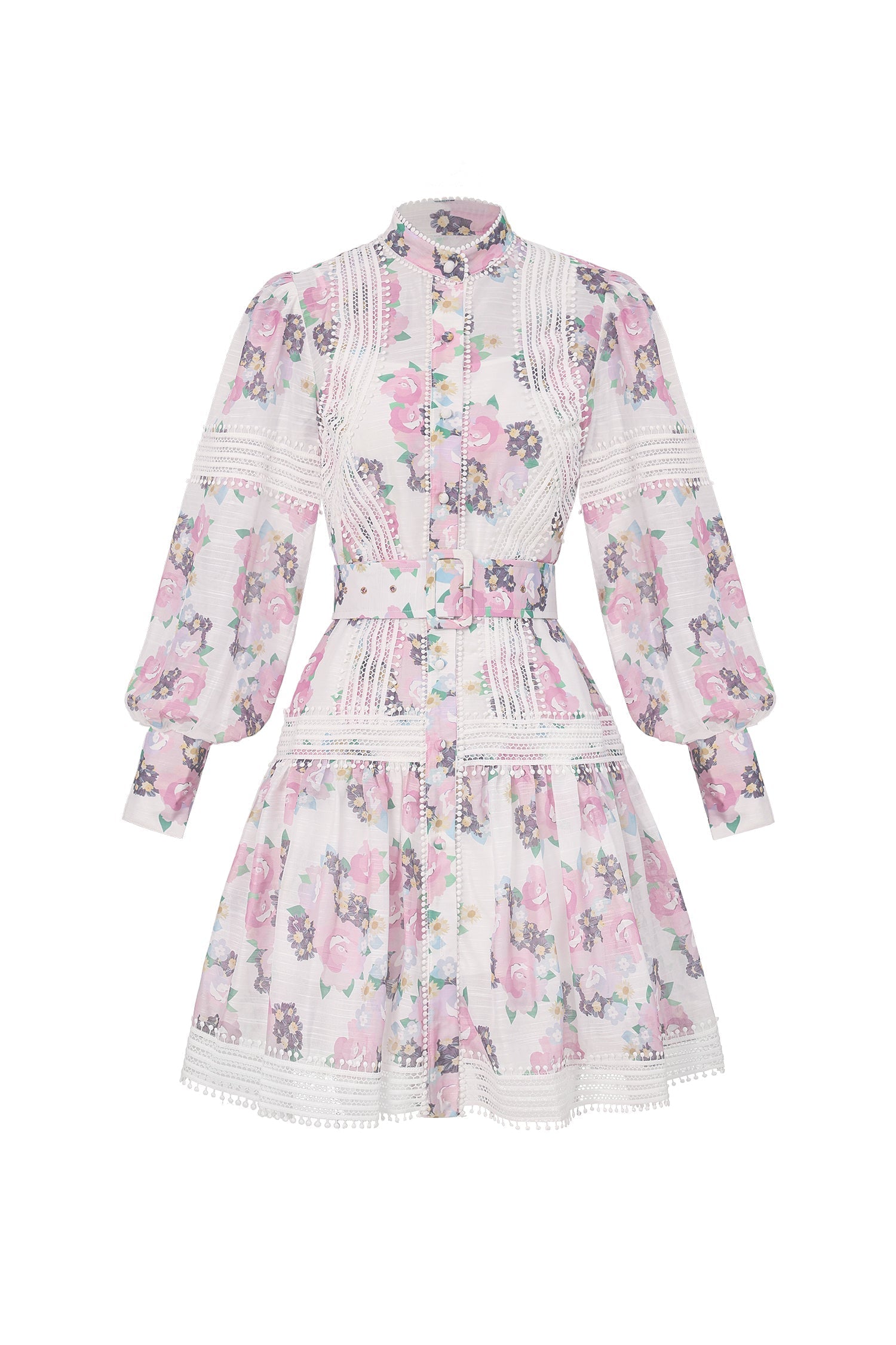 Santa Pink Floral Lace Dress