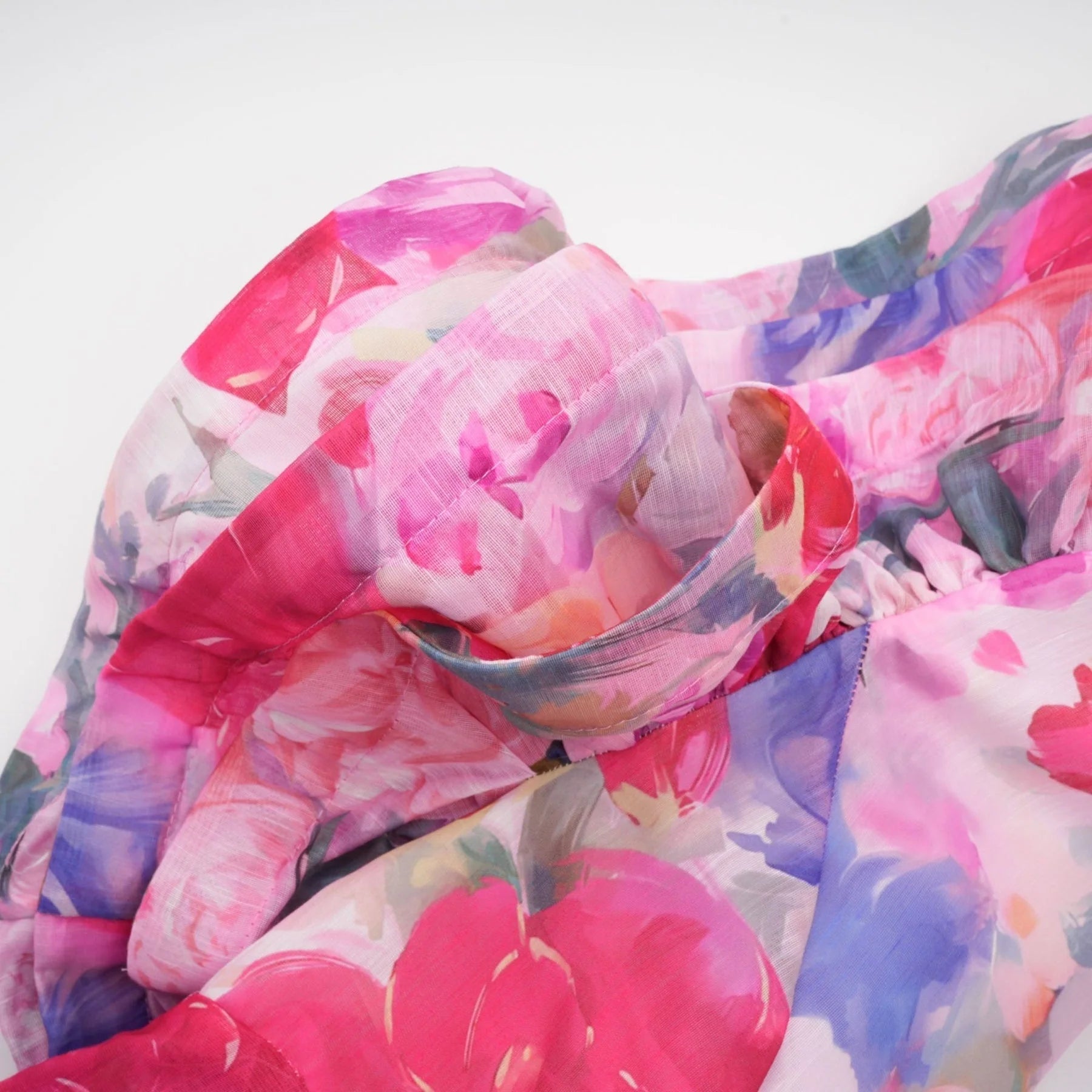 Sara Gown Pink Floral Ruffled Tiered Maxi