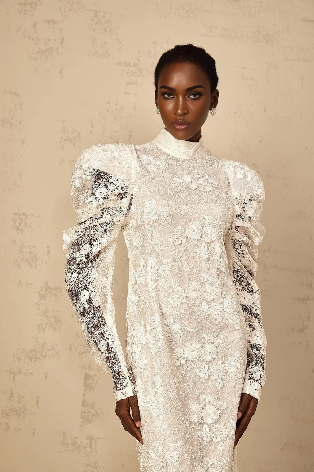 Sara Maxi Dress White Floral Lace Mermaid & Sequin Detailing
