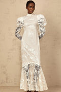 Sara Maxi Dress White Floral Lace Mermaid & Sequin Detailing