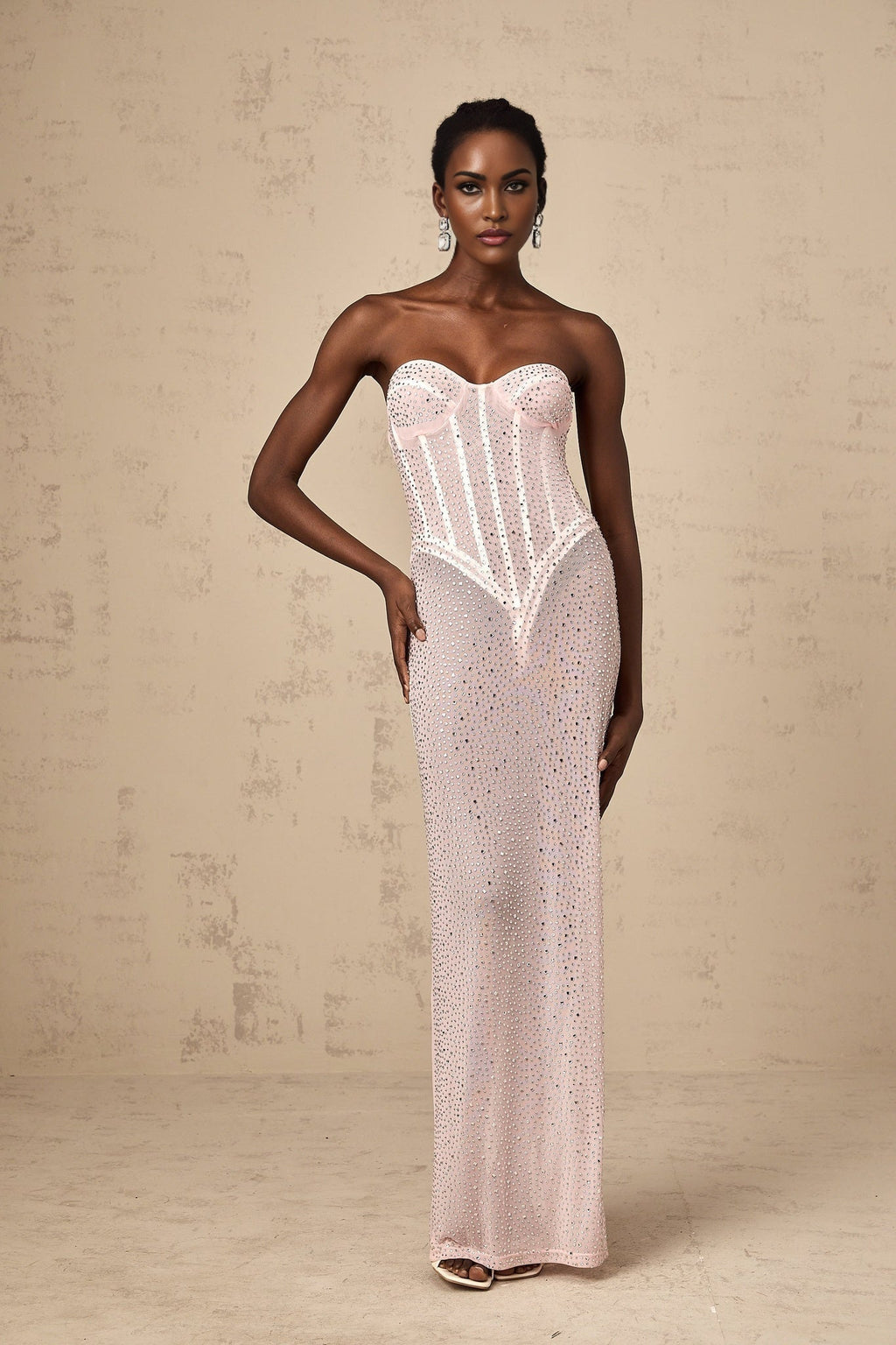Sarah Maxi Dress in Vibrant Pink with Off the Shoulder Detail