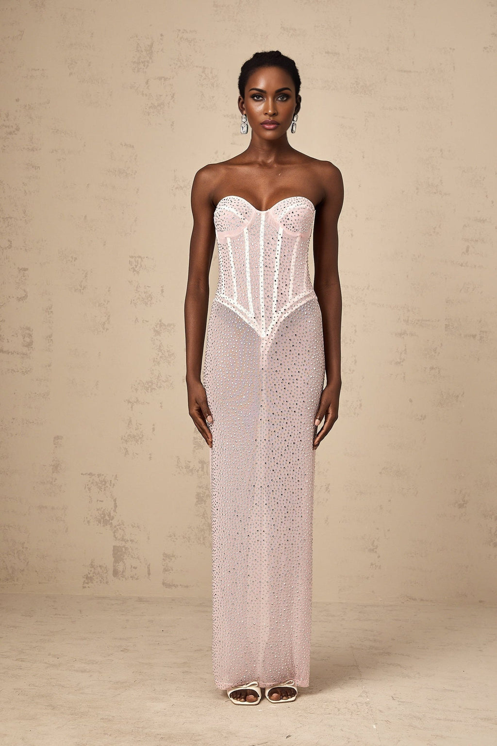 Sarah Maxi Dress in Vibrant Pink with Off the Shoulder Detail