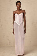 Sarah Maxi Dress in Vibrant Pink with Off the Shoulder Detail