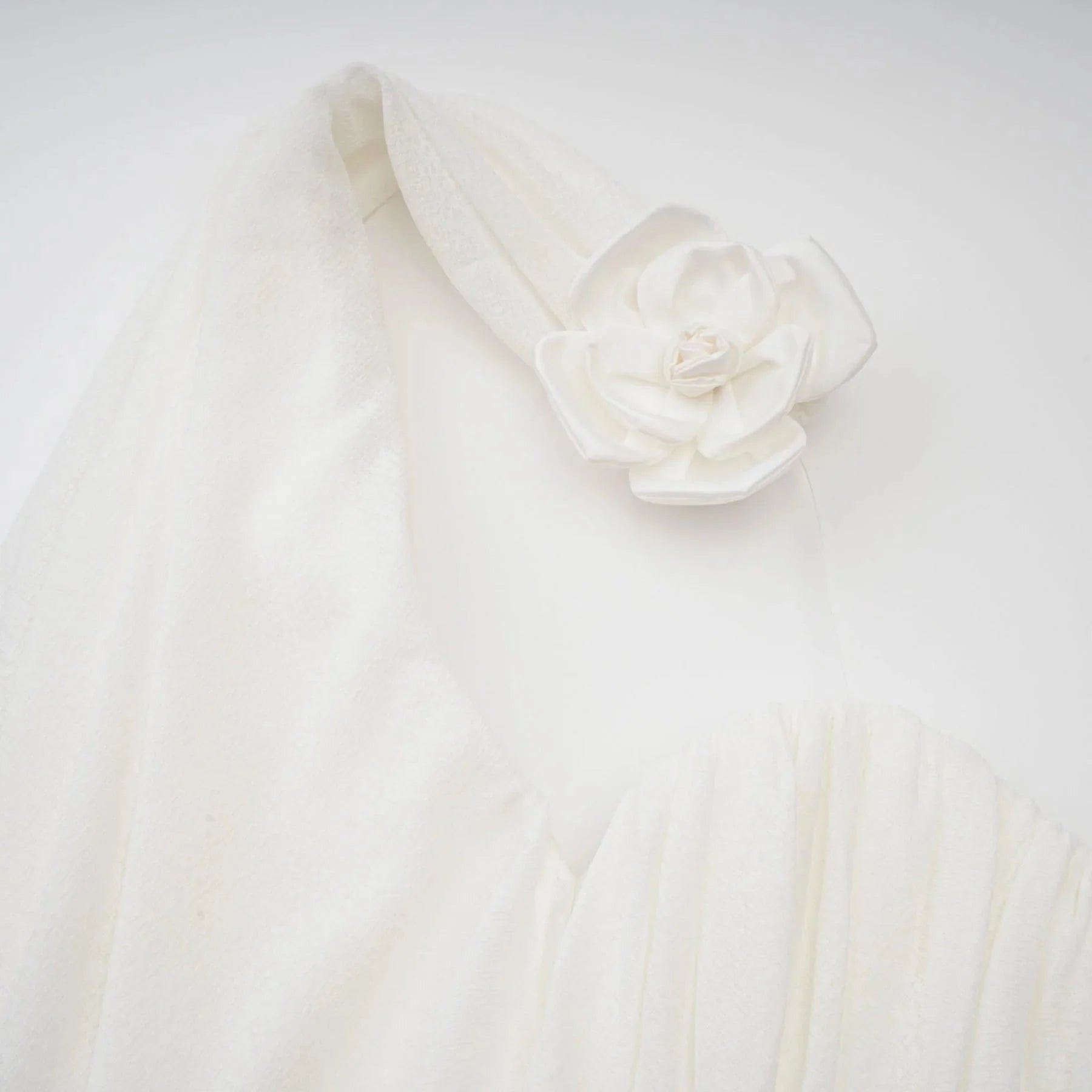 Sarah Top White Floral - Appliqu Halter - neck