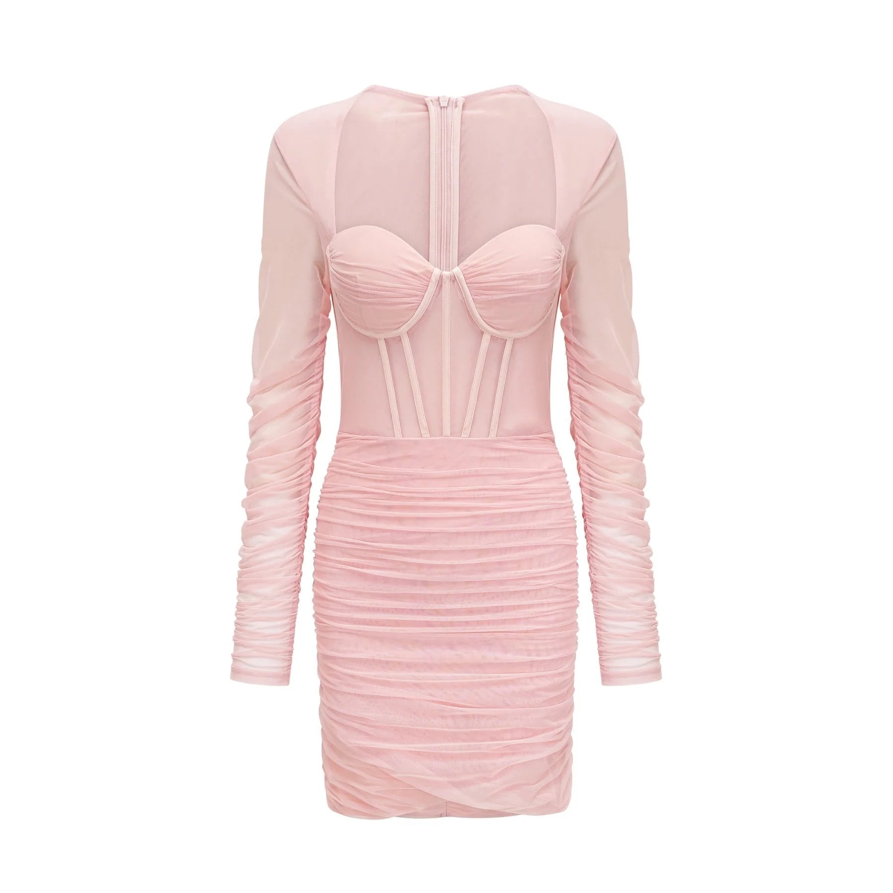Savannah Long Sleeved Dress Mesh Bustier