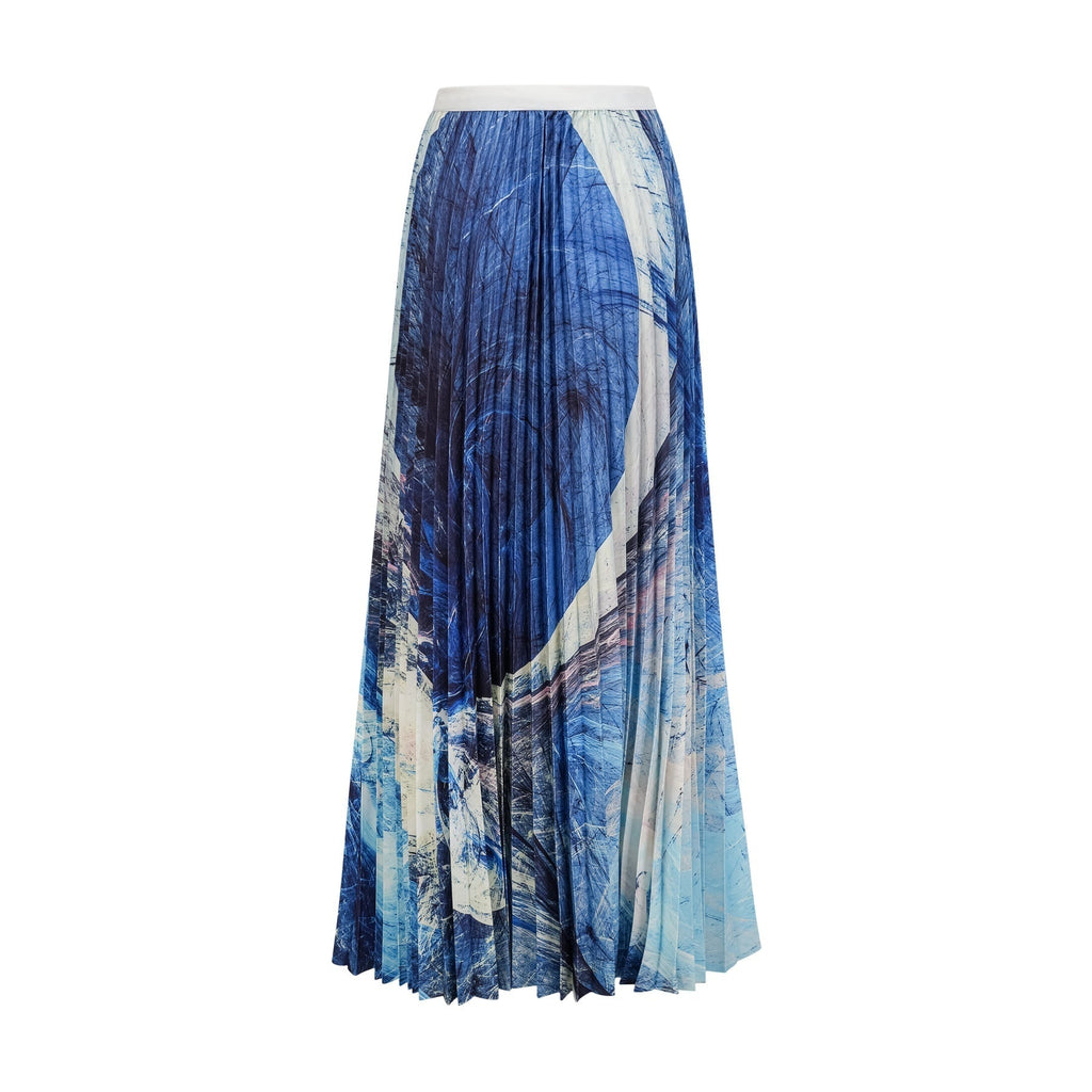 Savina Top & Dress Blue Pattern Creased Cape Matching Set