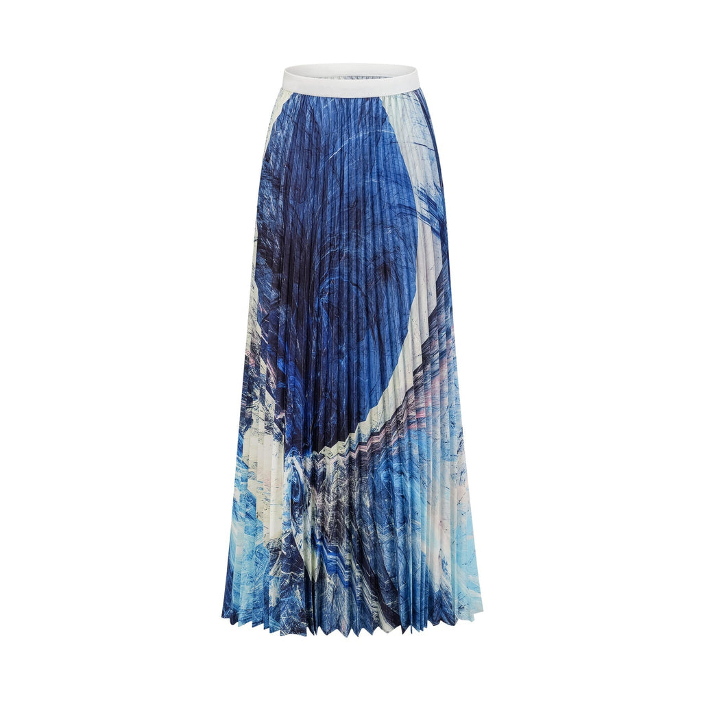 Savina Top & Dress Blue Pattern Creased Cape Matching Set