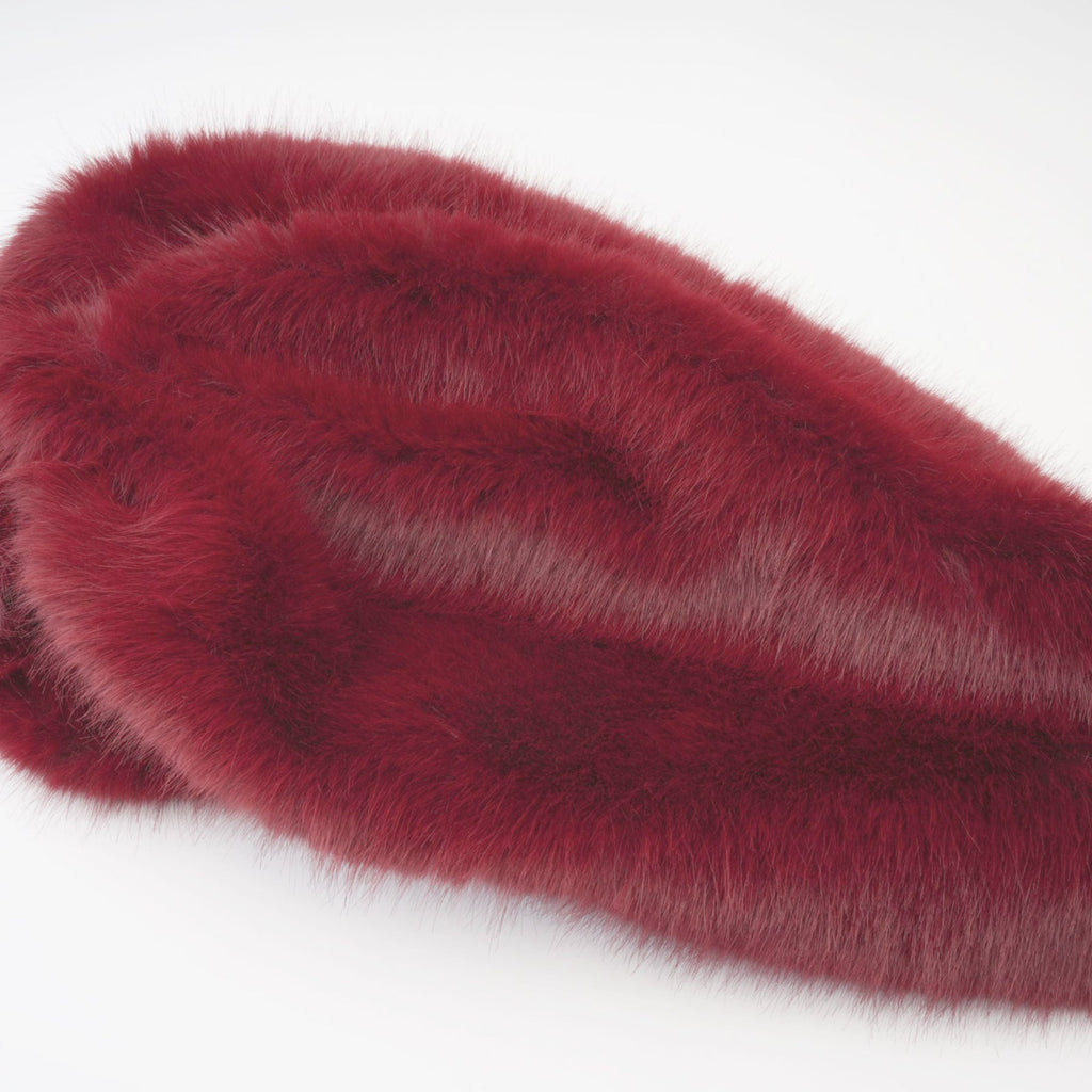 Selena Velvet Strapless Mini Dress With Faux Fur Collar