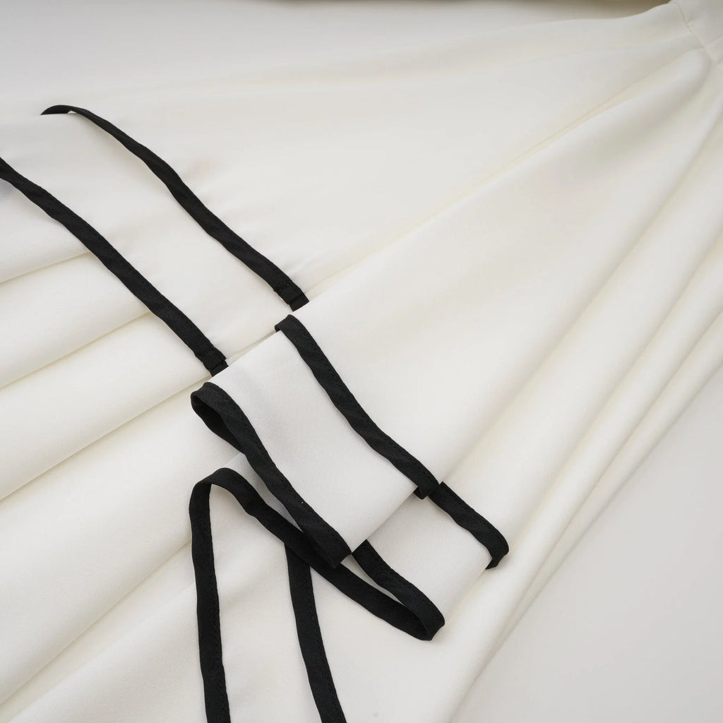 Serafina Dress Classic White & Black Ruffle Sleeve