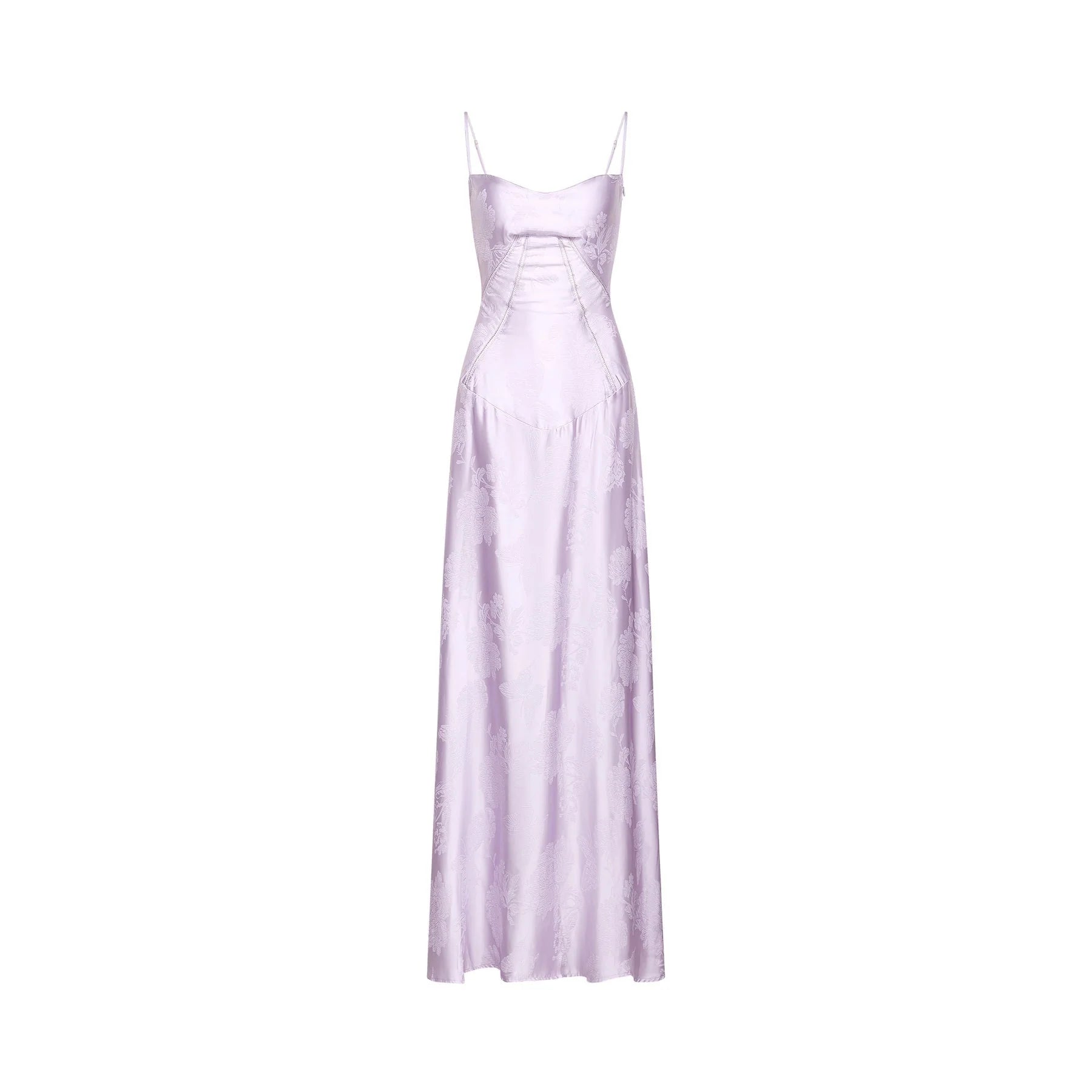 Seraphina Purple Jacquard Maxi Dress with Spaghetti Straps