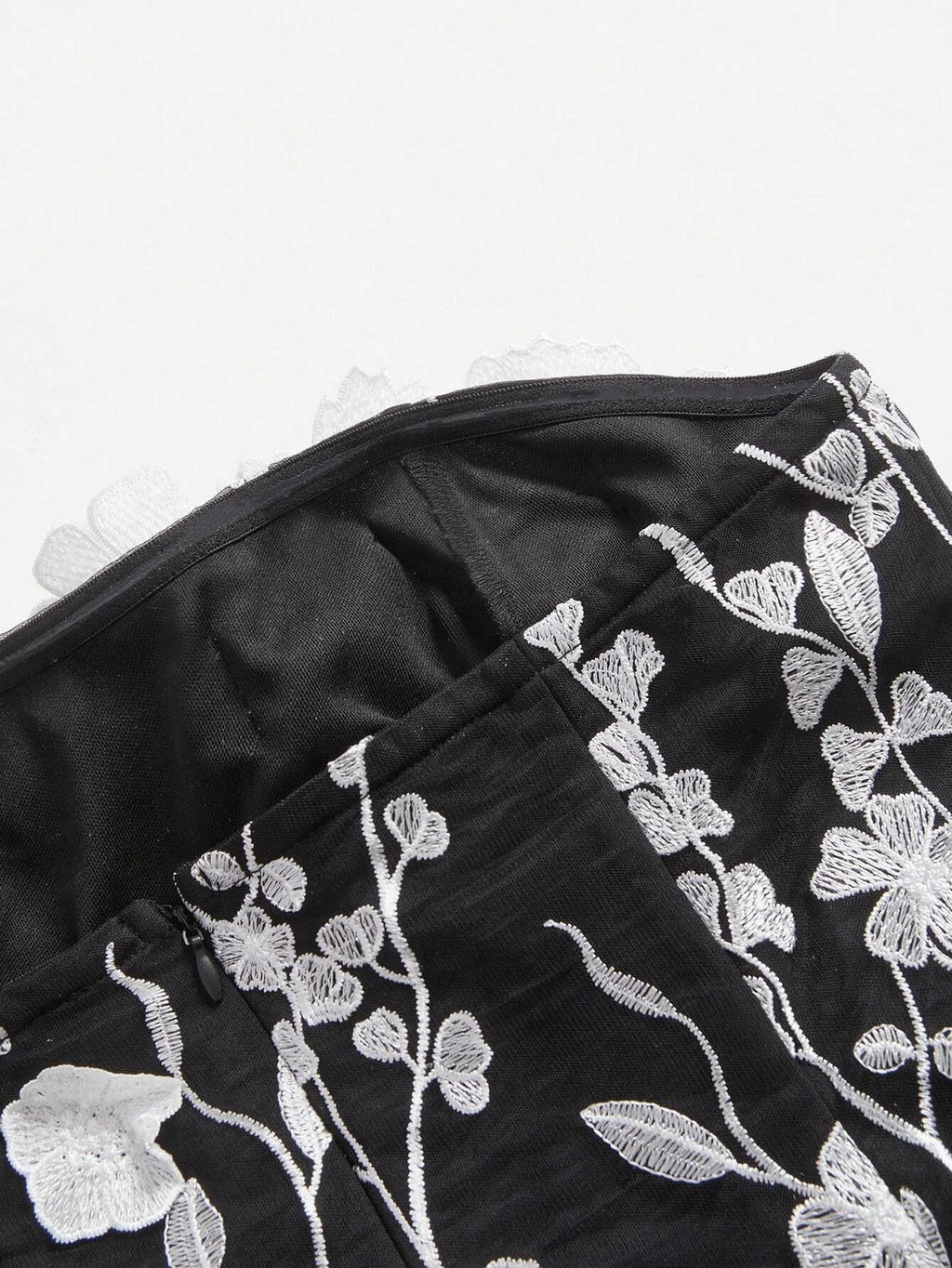 Serena Midi Dress - Strapless Neckline - High Waist - Flared Hem - Elegant Style - Mesh Fabric