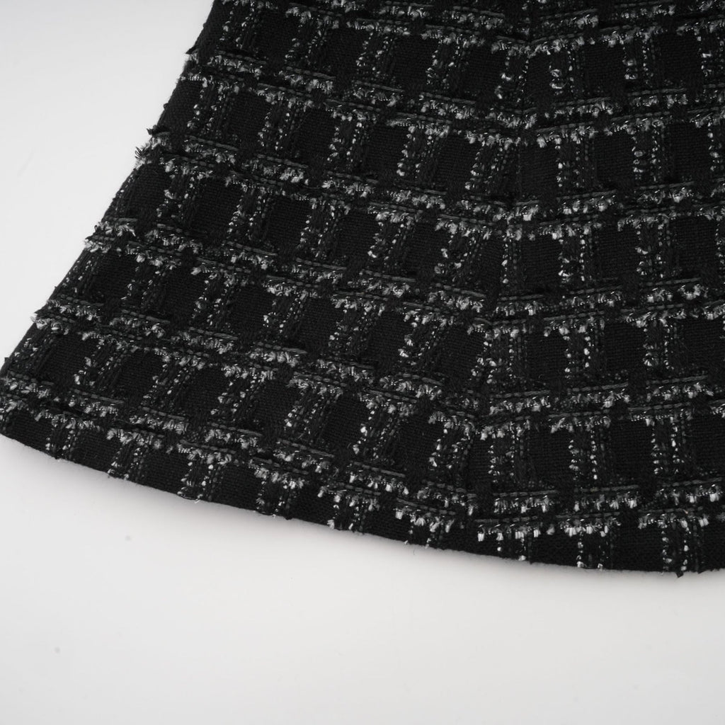 Serena Skirt & Top Set Black Tweed Crystal Check Matching Outfit