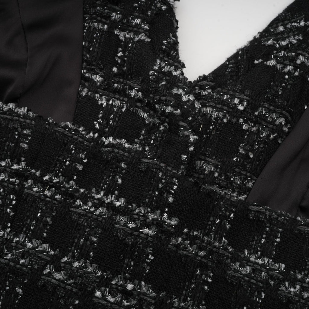 Serena Skirt & Top Set Black Tweed Crystal Check Matching Outfit