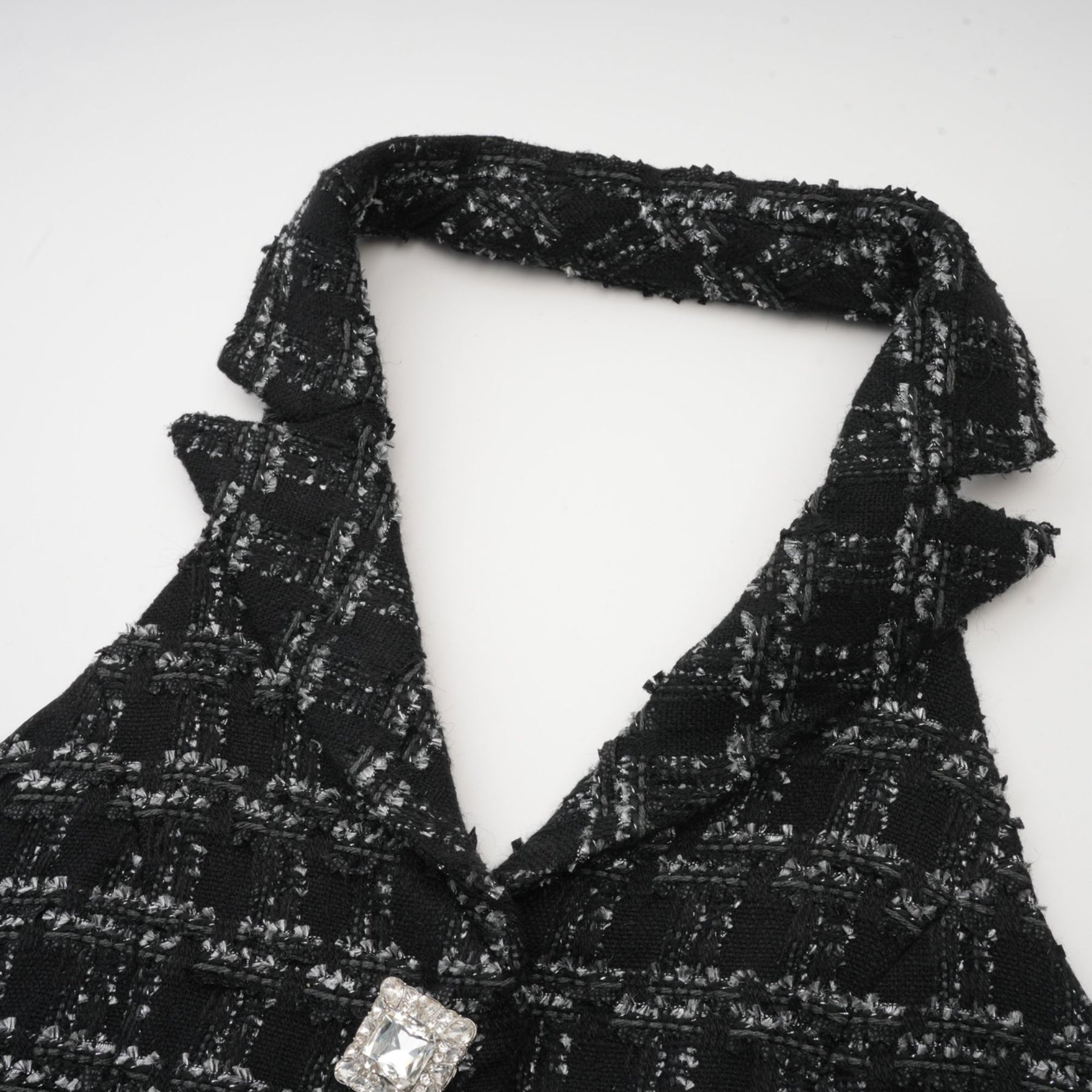 Serena Skirt & Top Set Black Tweed Crystal Check Matching Outfit
