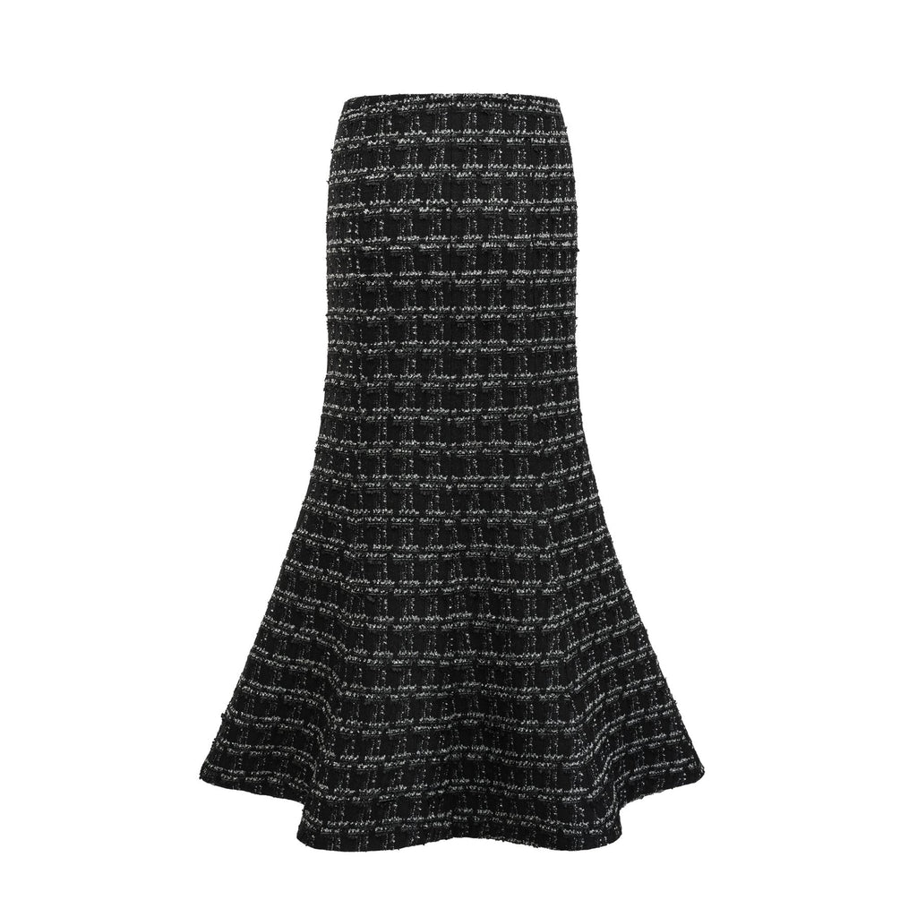Serena Skirt & Top Set Black Tweed Crystal Check Matching Outfit