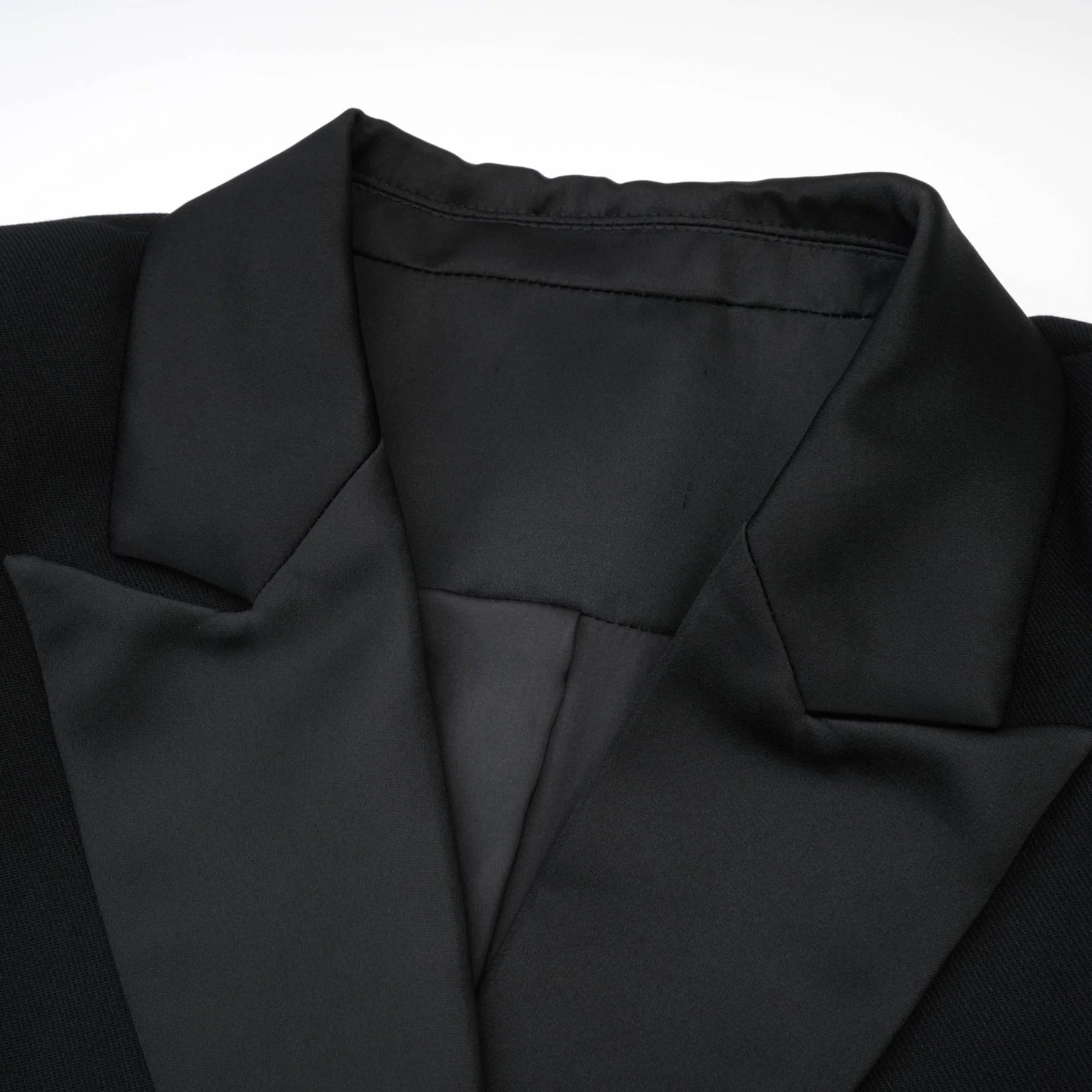 Serenity Coat Black Double Breasted Long Wool Blend