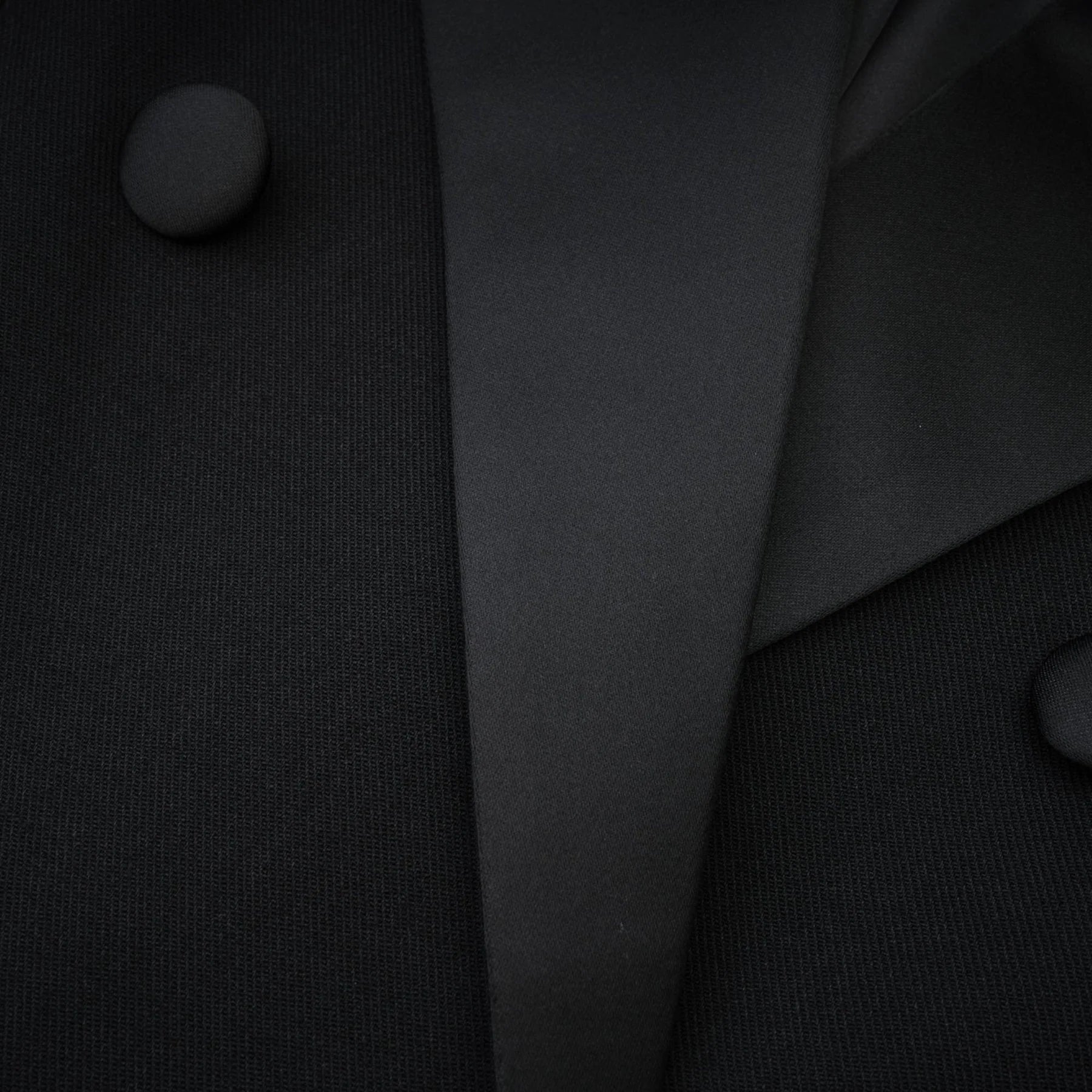 Serenity Coat Black Double Breasted Long Wool Blend