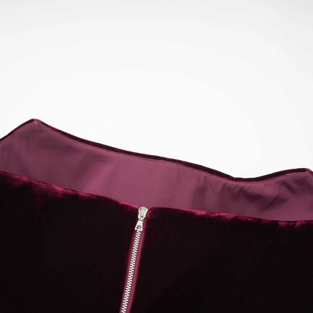 Shayla Dress Purple Velvet Off - Shoulder Thigh - Length & Belted