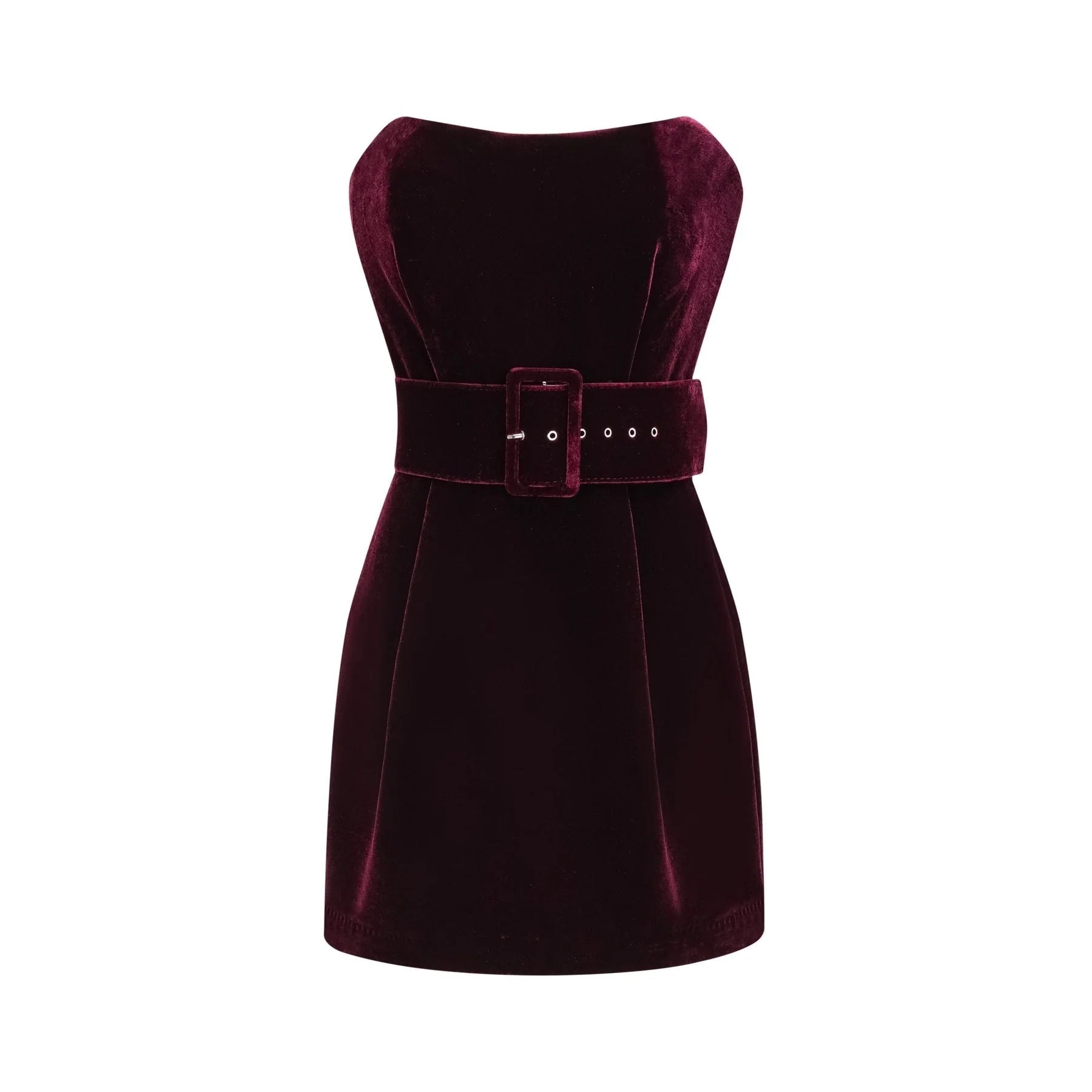 Shayla Dress Purple Velvet Off - Shoulder Thigh - Length & Belted