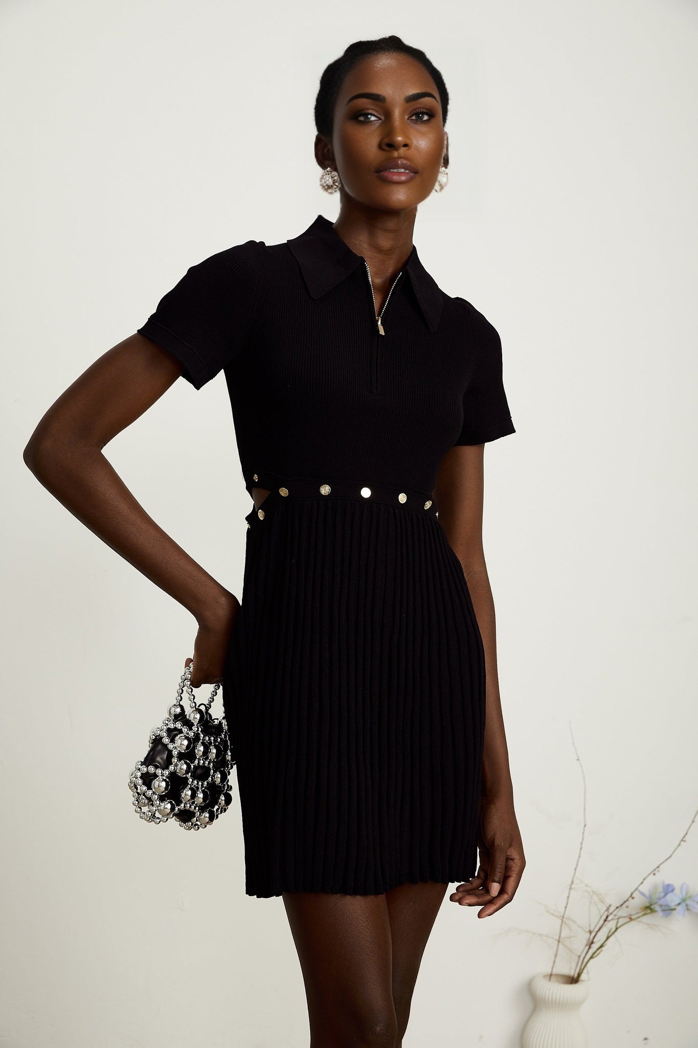 Shayla Mini Dress with Detachable Pleated Skirt
