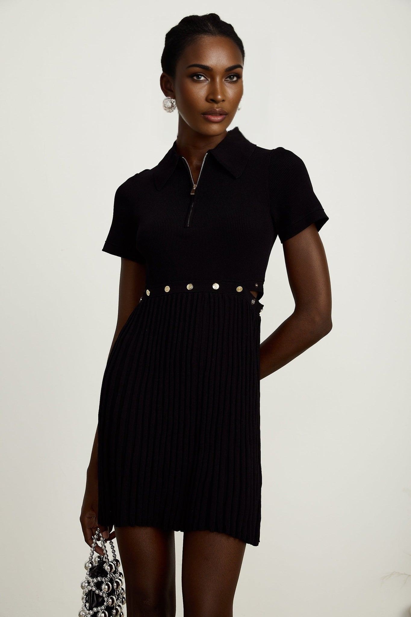 Shayla Mini Dress with Detachable Pleated Skirt