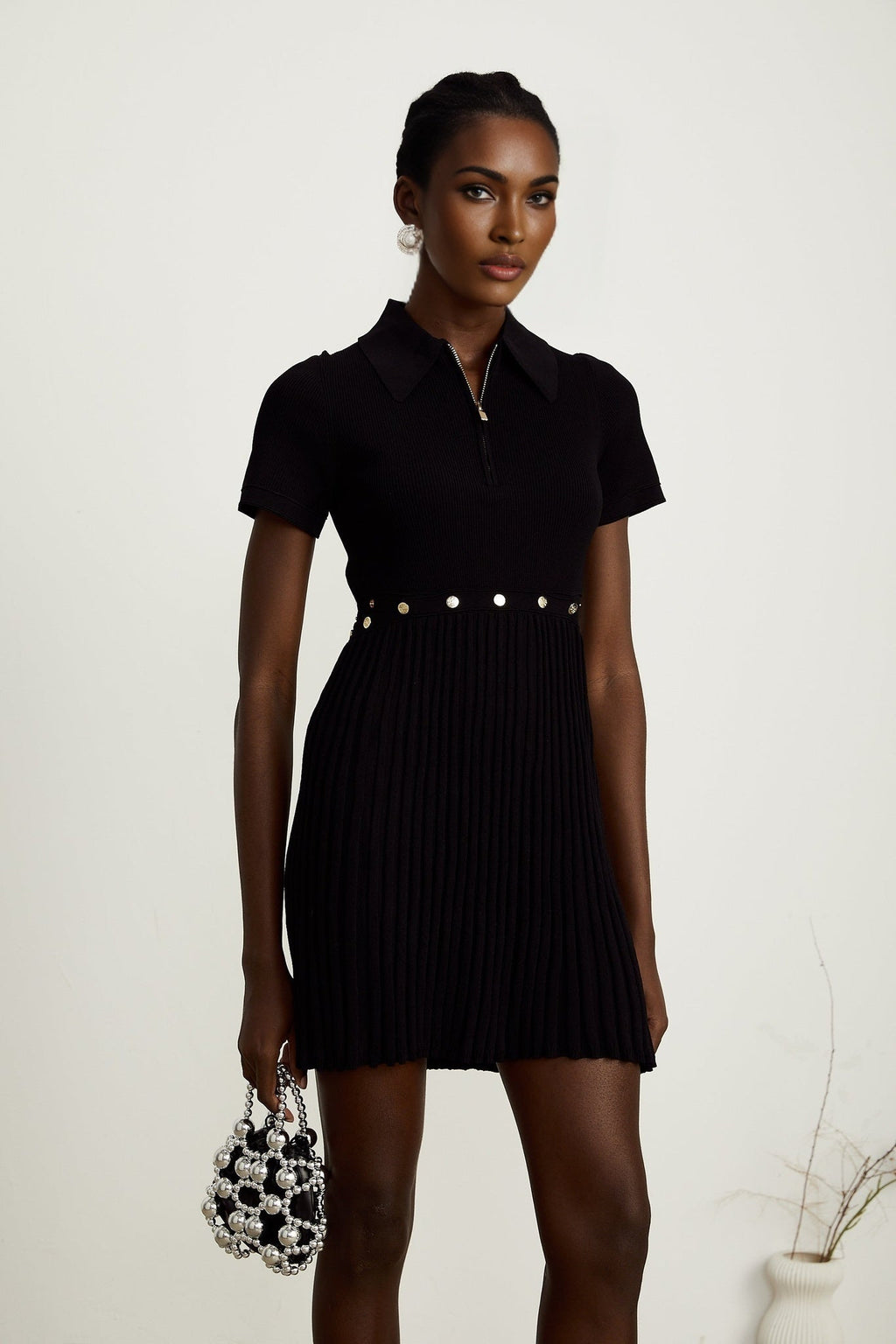 Shayla Mini Dress with Detachable Pleated Skirt