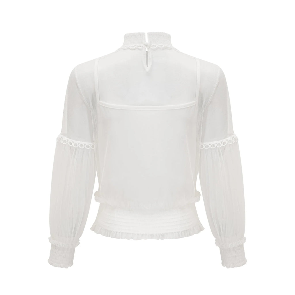 Shiloh Floral Top with Mesh Paneling