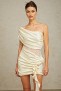 Shiloh Mini Dress - One Shoulder Asymmetric Sequin Embellished Dress