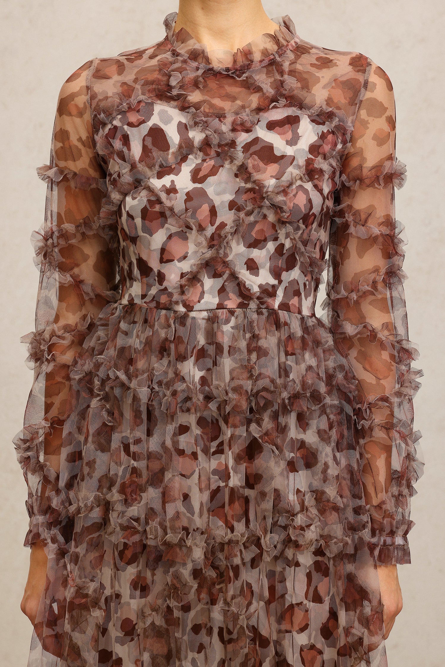 Sienna Brown Leopard Print Tiered Dress