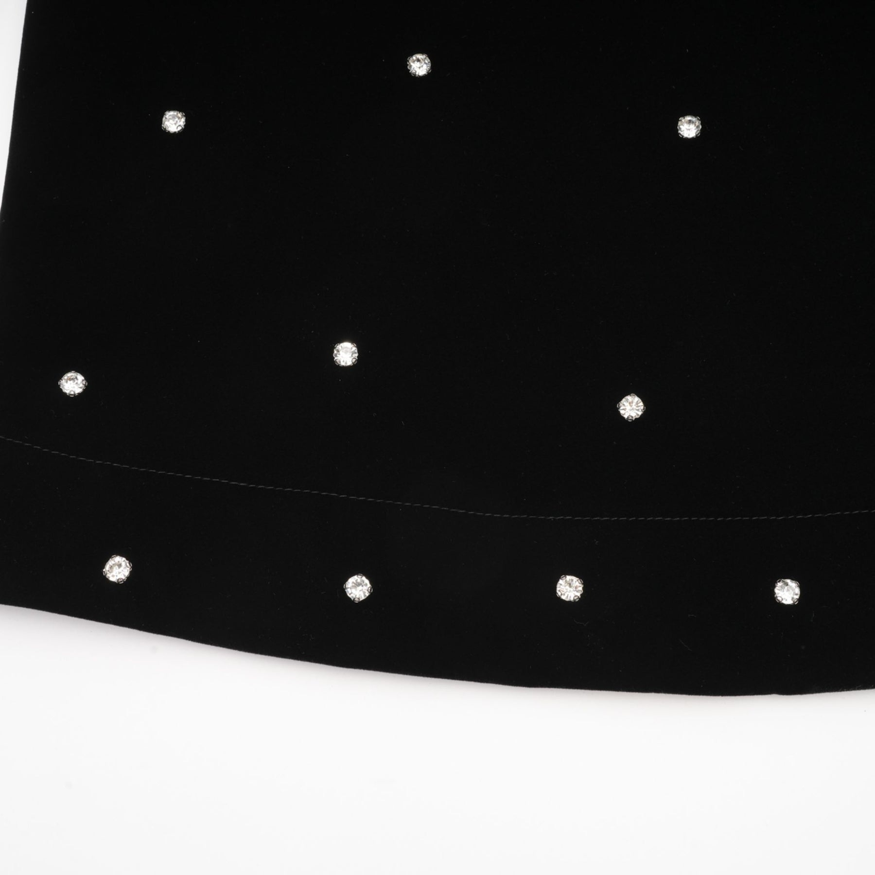 Sienna Midi Dress Black Velvet Crystal Bow Embellished Flare
