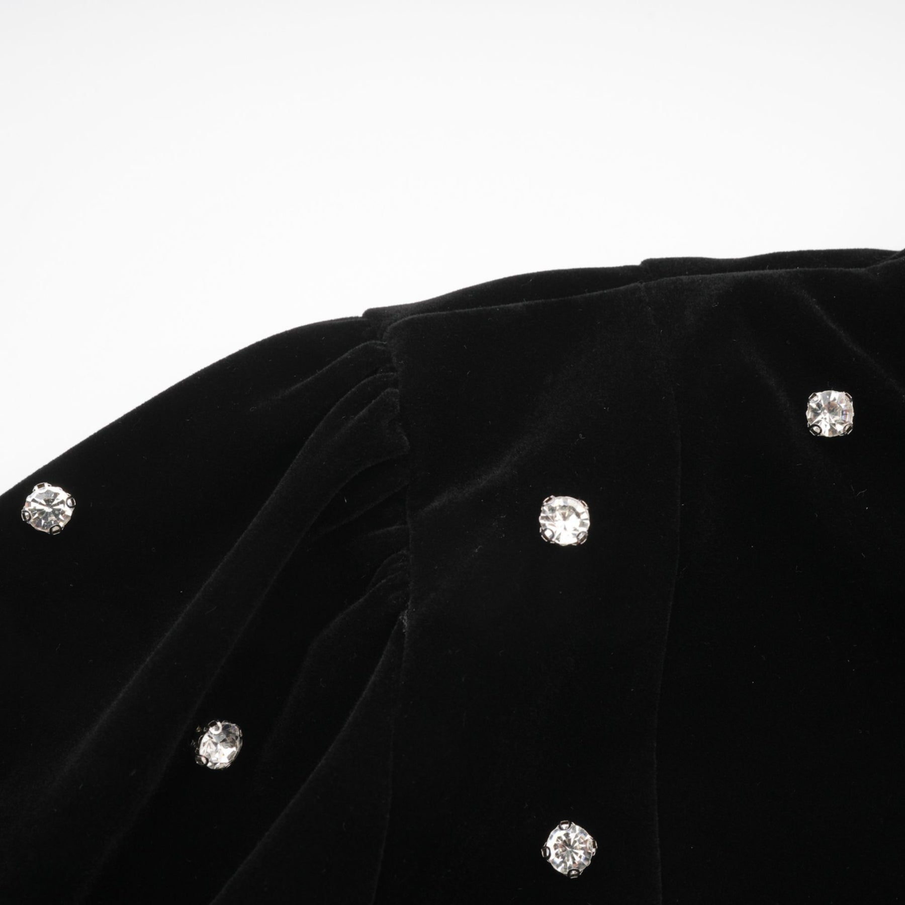 Sienna Midi Dress Black Velvet Crystal Bow Embellished Flare