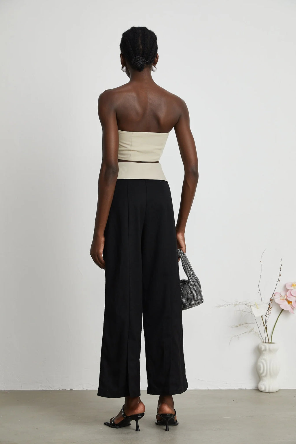 Silvestra Bustier Top & Panelled Trousers Set