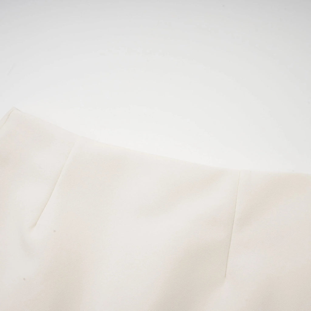Simonetta Blazer & Skirt Feather Hem White Blazer