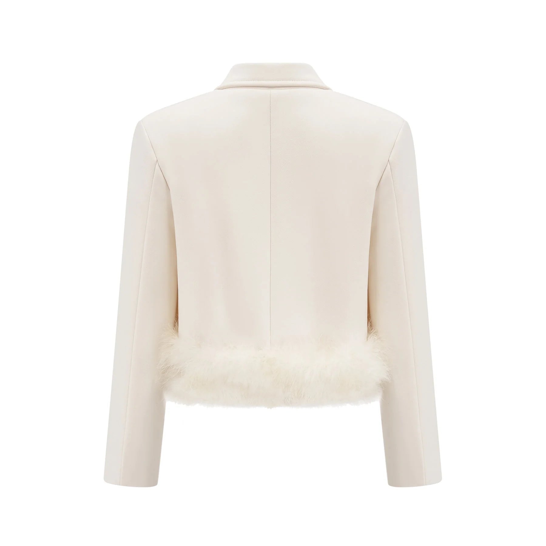 Simonetta Blazer & Skirt Feather Hem White Blazer