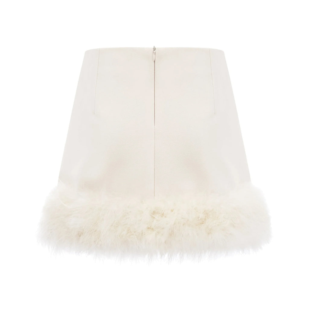 Simonetta Blazer & Skirt Feather Hem White Blazer