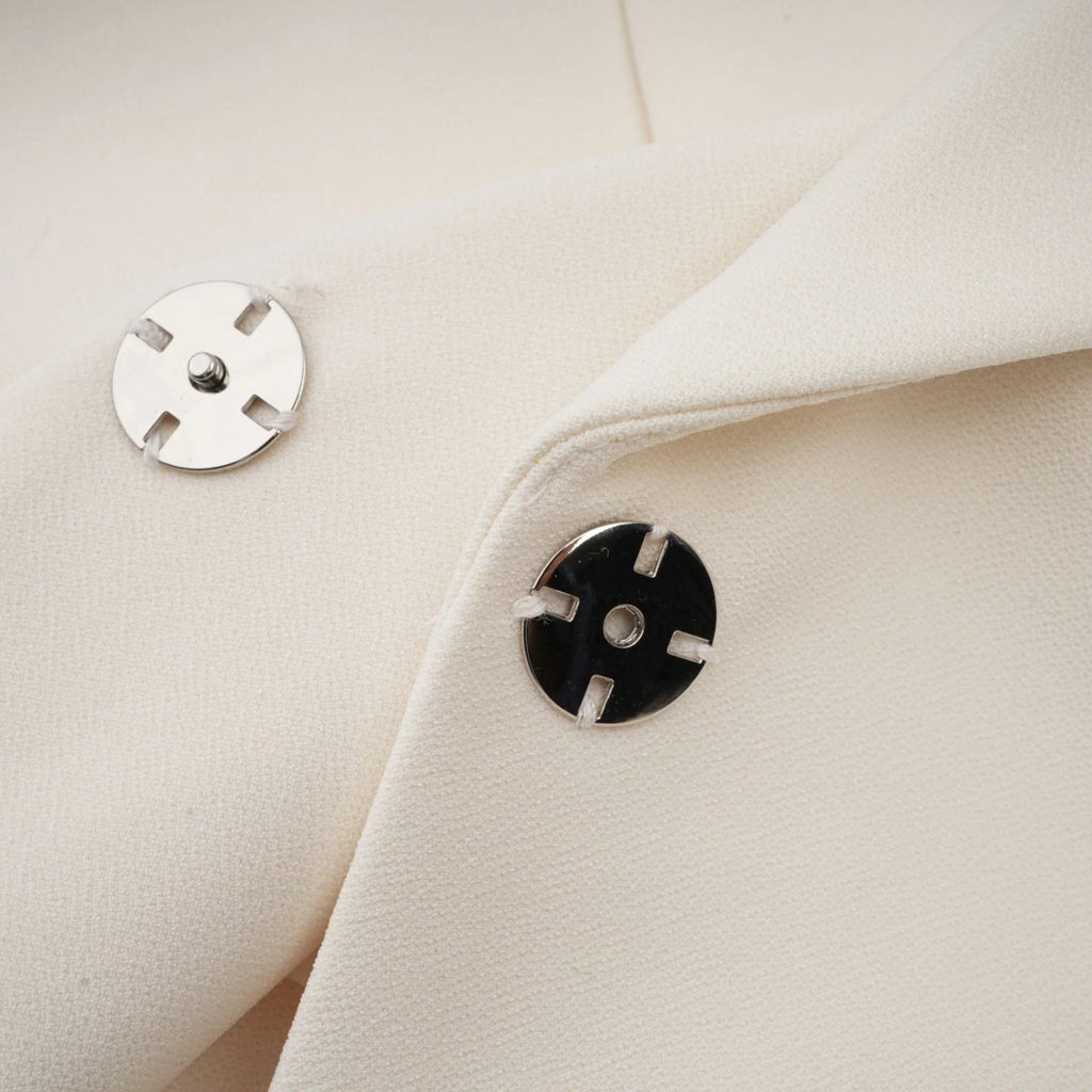 Simonetta Blazer & Skirt Feather Hem White Blazer