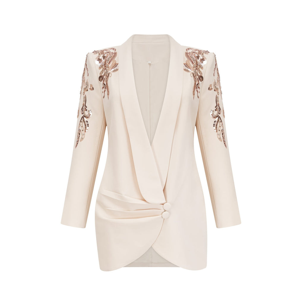 Simonetta Sequined Blazer with Crystal Embellishment