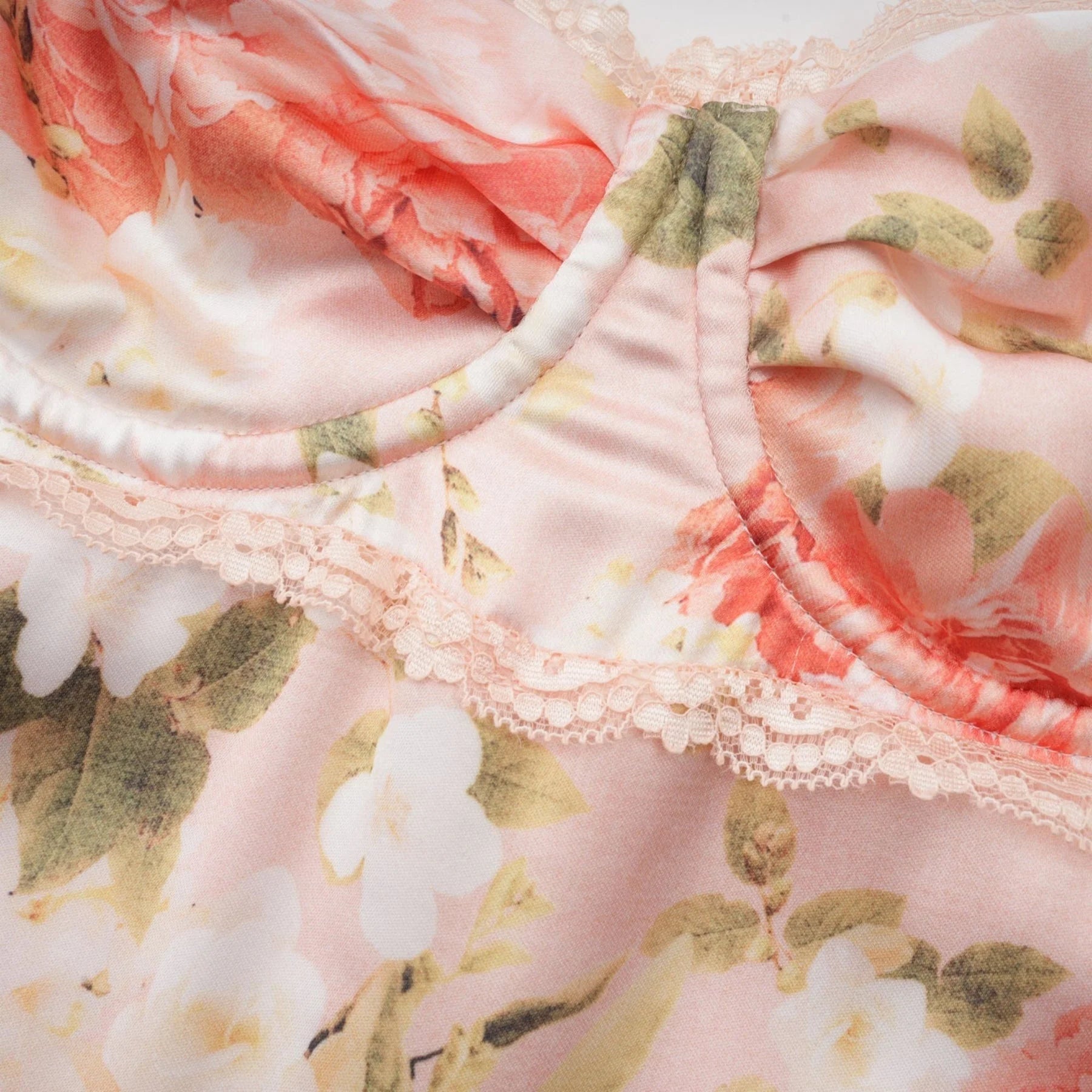 Skye Floral Maxi Dress in Pink Satin with Spaghetti Straps and Rear Slit