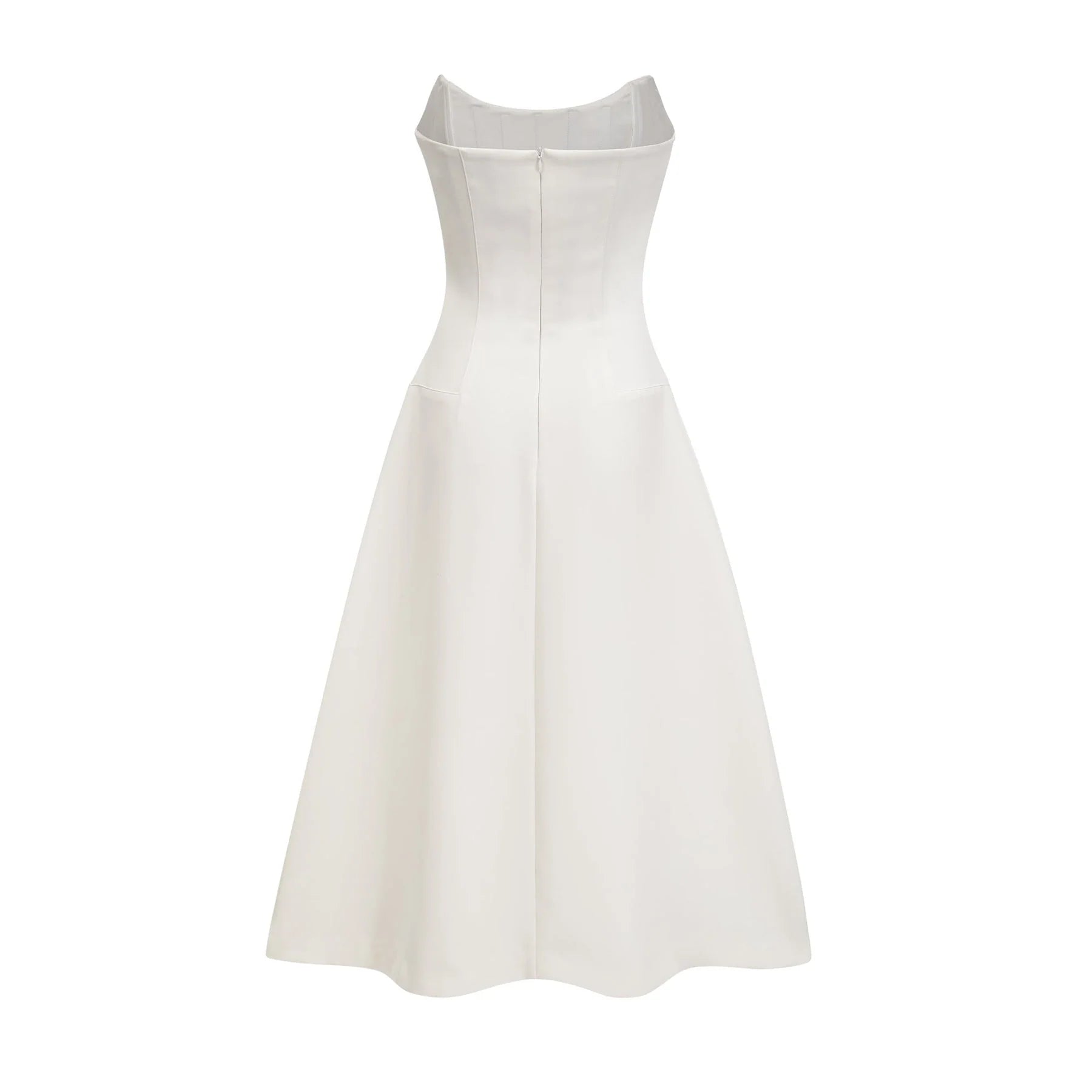 Skye Midi Dress White Off Shoulder Embellished Zip Fastening