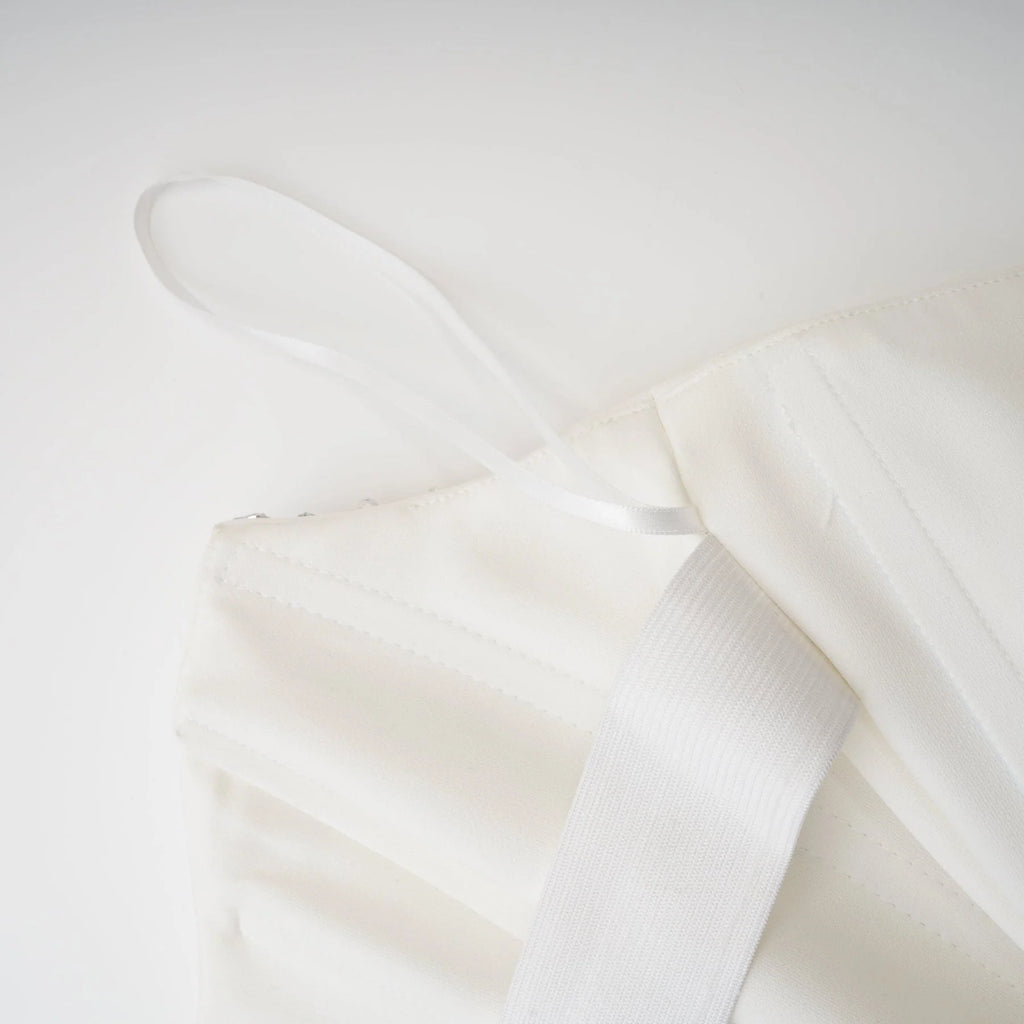 Skye Midi Dress White Off Shoulder Embellished Zip Fastening