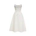 Skye Midi Dress White Off Shoulder Embellished Zip Fastening