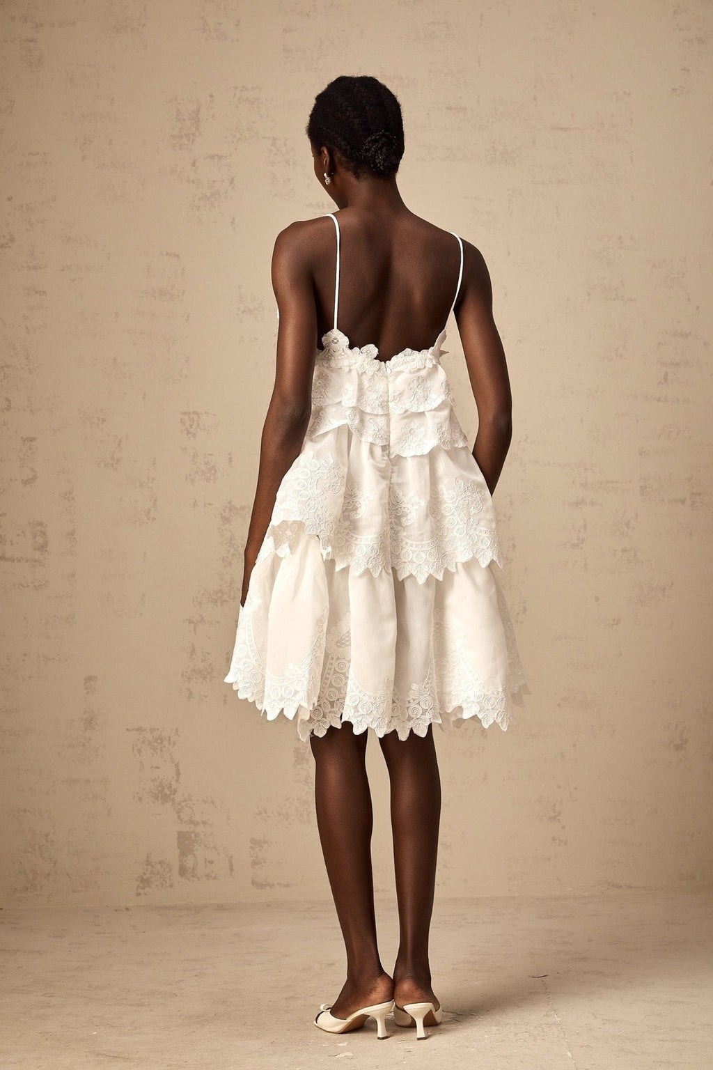 Skye Mini Dress Sweetheart Neck Lace Hem